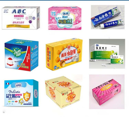 แผ่นปิดกาวร้อน เครื่องบรรจุกล่องอัตโนมัติ เครื่องซีลกล่องเครื่องสำอาง
