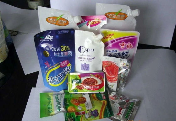 Doypack Zipper เครื่องบรรจุของเหลวแนวตั้งความหนืดสูง Premade Stand Up