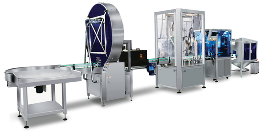 เครื่องบรรจุผงแบบเส้นตรงอัตโนมัติ Auger Filling Capping Machine