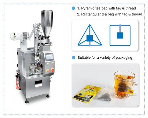 เครื่องบรรจุเม็ดกาแฟแนวตั้งอัตโนมัติ Herbal Tea Leaf Small Nylon Pyramide